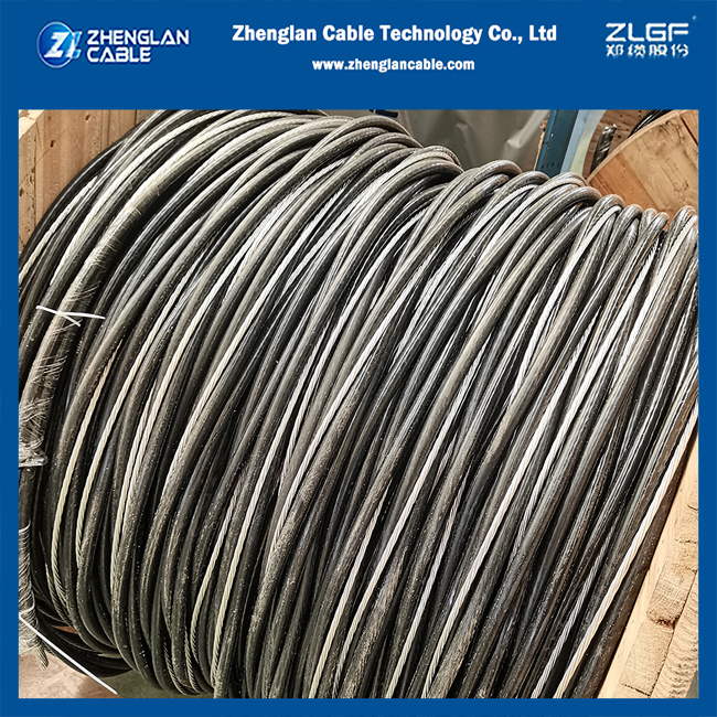 Close-up view of Low Voltage Aerial Bundled Cable ABC 3x25+54.6mm² NFC33-209 construction