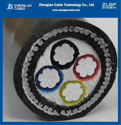 एलवी पावर केबल भूमिगत केबल XLPE अछूता स्टील वायर बख्तरबंद AL/XLPE/PVC/SWA/PVC 4x35mm2 IEC60502-1