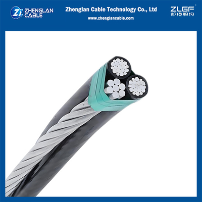 1KV ट्रिपल एरियल बंडल्ड केबल AAC/XLPE+नंगे ACSR न्यूट्रल 2x1/0AWG+1/0AWG ASTM S76-474