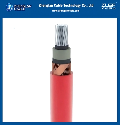 AL/SC/XLPE/SC/CWS/PVC/CTS/PVC1x240/25mm2 IEC 60502-2 8.7/15KV कॉपर वायर शील्ड + कॉपर टेप शील्ड हेड रेड मीडियम वोल्टेज पावर केबल