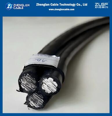 0.6/1kV ऑल इंसुलेटेड ट्रिप्लेक्स एबीसी केबल 2×1/0AWG+1/0AWG | एएसी/एक्सएलपीई + एएएसी/एक्सएलपीई सेल्फ-सपोर्टिंग एरियल केबल