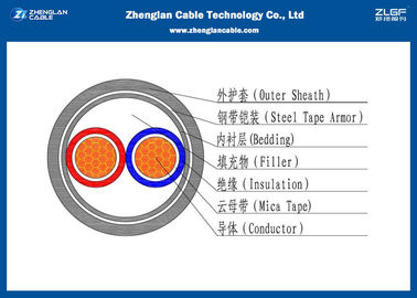 0.6 / 1KV बख्तरबंद 1.5 ~ 1000mm2 2 कोर LV स्टील LV तार केबल (पावर केबल) （CU / PVC / XLPE / STA / NYBY / N2XBY)