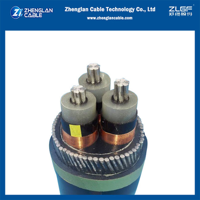 6-35KV 3 कोर एल्युमिनियम केबल Al/SC/XLPE/SC/CTS/PVC VDE0276/IEC 60502 भाग 2
